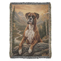 Boxer in the High Country | Heirloom Woven Cotton Blanket Pet Lovers Gifts