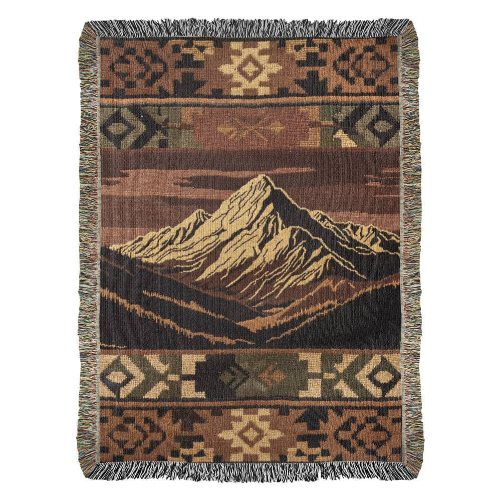 Alpine Peak Woven Blanket – Aspen-Inspired Mountain Travel Textile Travel Gifts