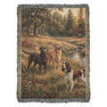 Sporting Dogs at the Creek – Woven Cotton Fieldwork Blanket Nature and Pet Lover Gifts