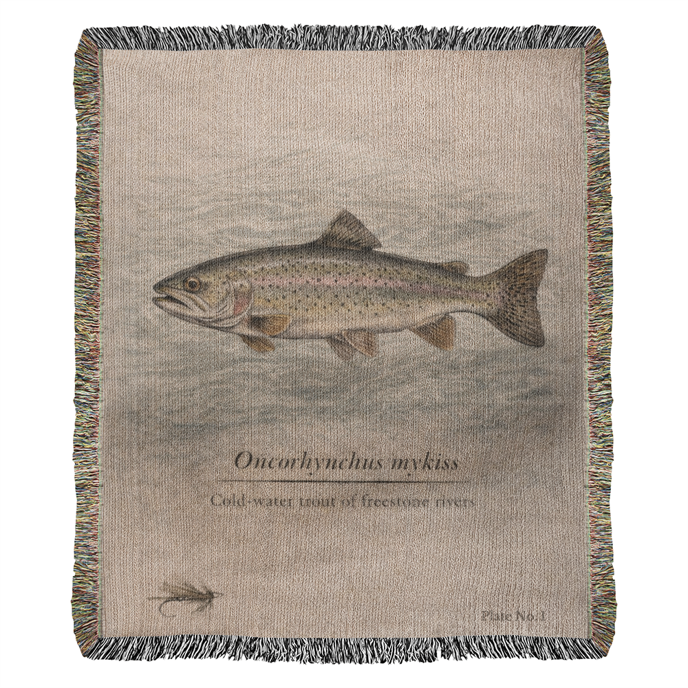 Trout Woven Blanket Fishing and Nature Gifts