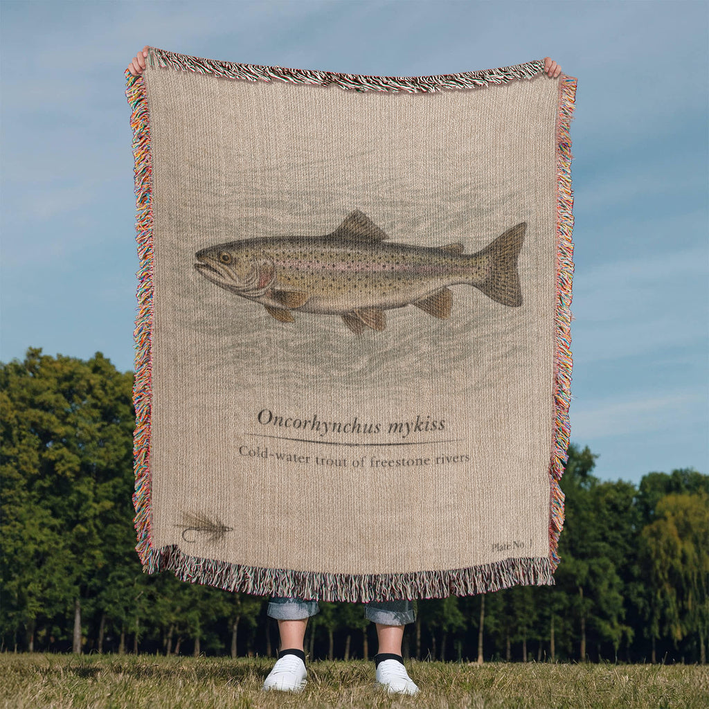 Trout Woven Blanket Fishing and Nature Gifts