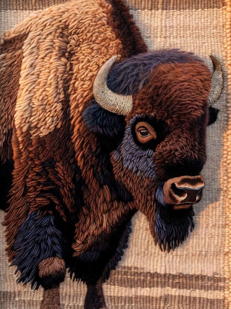 American Bison Woven Blanket – Wildlife Throw & Statement Blanket Nature Lover Gifts