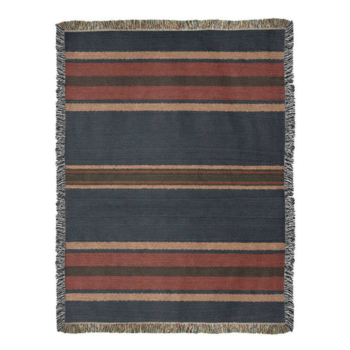 Aspen Stripe Woven Blanket – Heritage Travel Textile with Mountain Lodge Aesthetic Travel Gifts