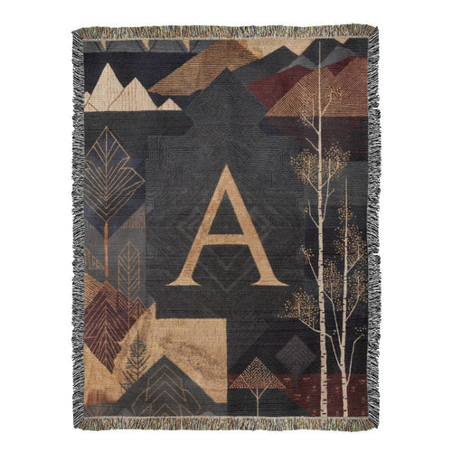 Aspen Initial Woven Blanket – Alpine Travel Textile Travel Gifts