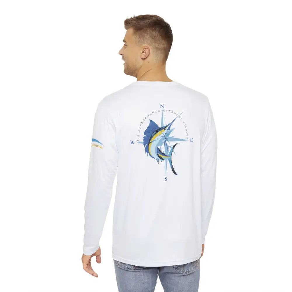 Atlantic Sailfish long sleeve performance fishing shirt with marlin graphic