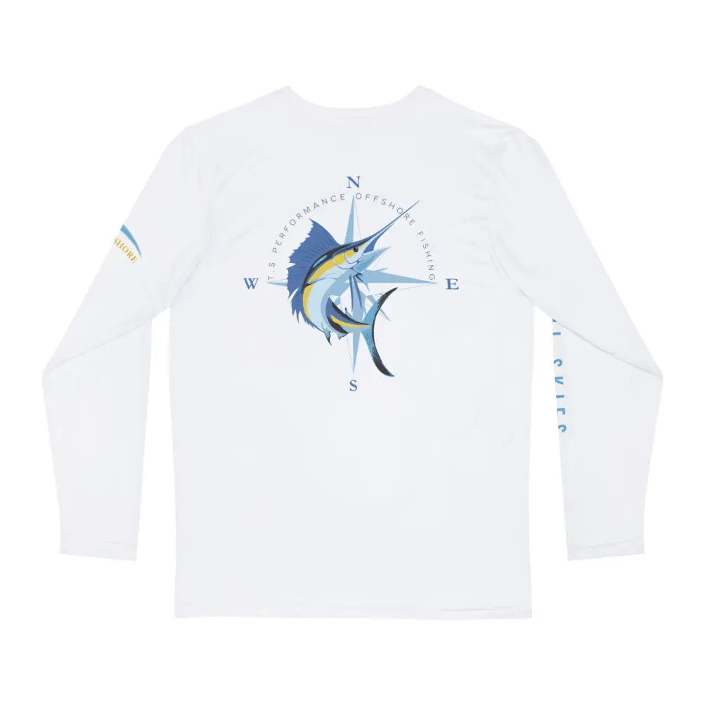 Atlantic Sailfish long sleeve performance fishing shirt with marlin graphic