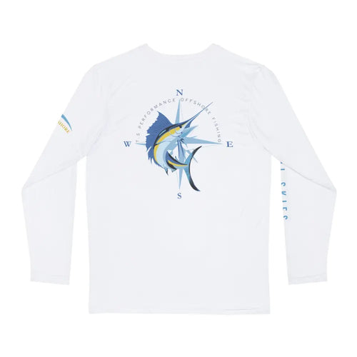 Atlantic Sailfish long sleeve performance fishing shirt with marlin graphic