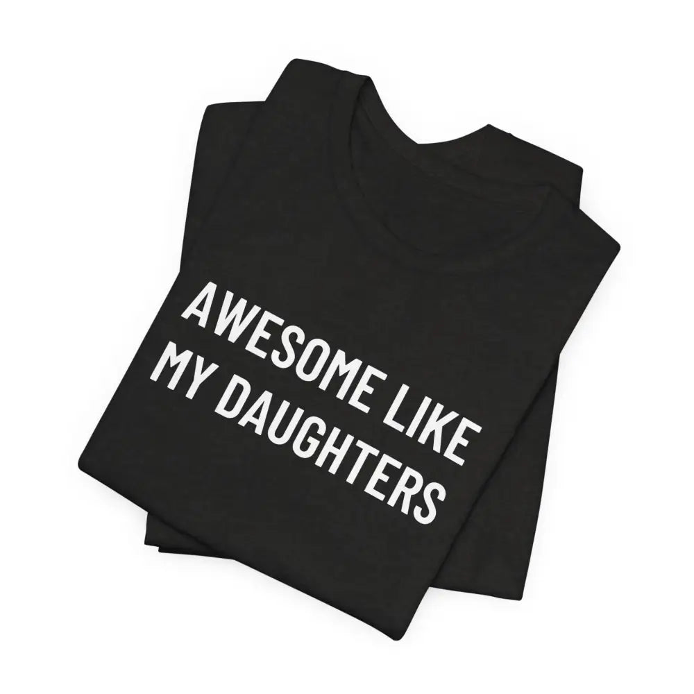 Folded black daughter graphic tee to celebrate fatherhood