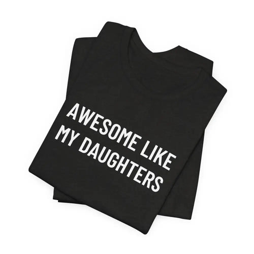 Folded black daughter graphic tee to celebrate fatherhood