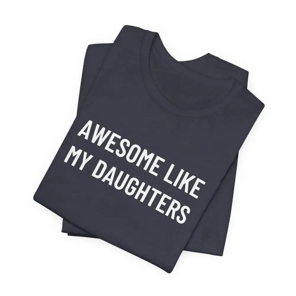 Folded dark gray daughter graphic tee to celebrate fatherhood