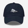 Navy blue baby manatee embroidered hat with marine wildlife sea lion