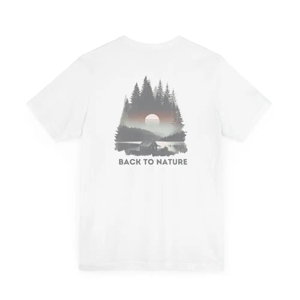 White T-Shirt with Nature Graphic for Tranquility Experience