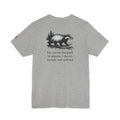 Badger Scout T-Shirt with gray short-sleeved heritage-inspired badger graphic
