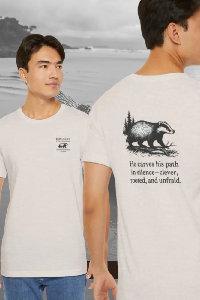 Badger Scout T-Shirt with heritage-inspired badger graphic on back