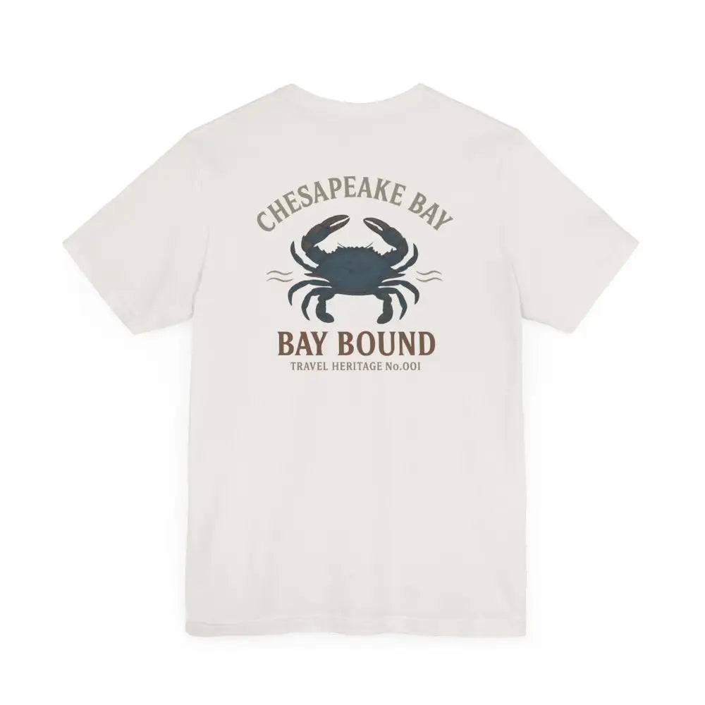 Bay Bound blue crab graphic on Chesapeake Bay shirt