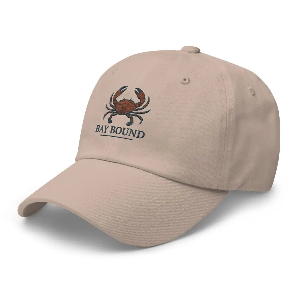 Bay Bound embroidered cotton twill dad hat with crab motif