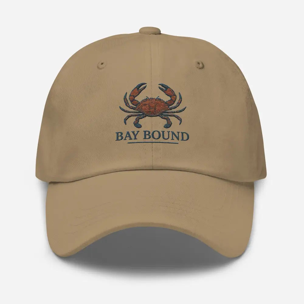Bay Bound embroidered cotton twill dad hat with crab motif