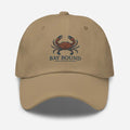 Bay Bound embroidered cotton twill dad hat with crab motif