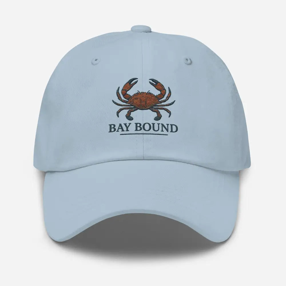 Trini Skies USA Bay Bound embroidered cotton twill dad hat with crab motif