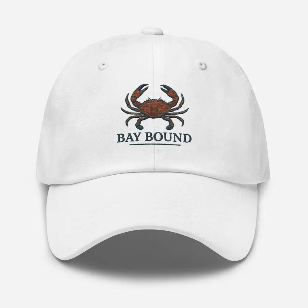 Trini Skies USA Bay Bound embroidered cotton twill dad hat with crab