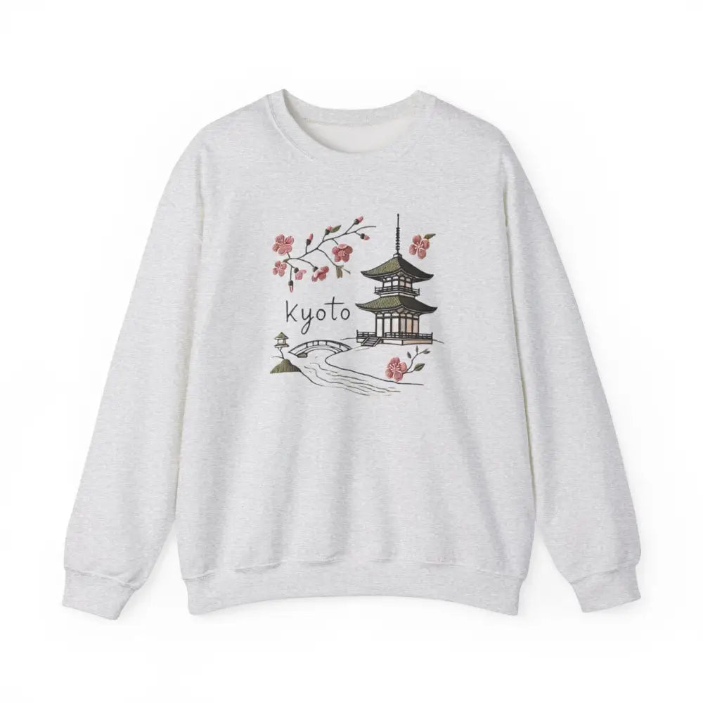 Beautiful Kyoto crewneck sweatshirt with colorful pagoda graphic