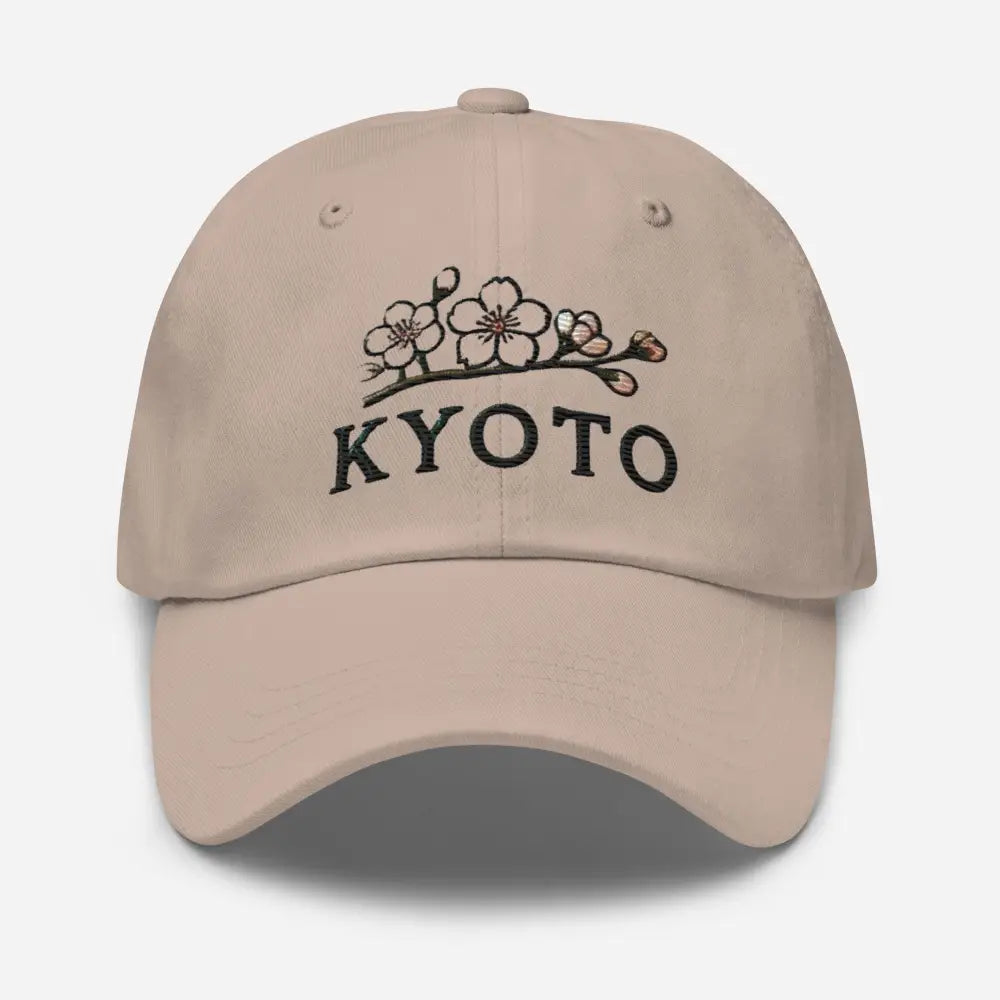 Beautiful Kyoto Japan cherry blossom dad embroidered hat