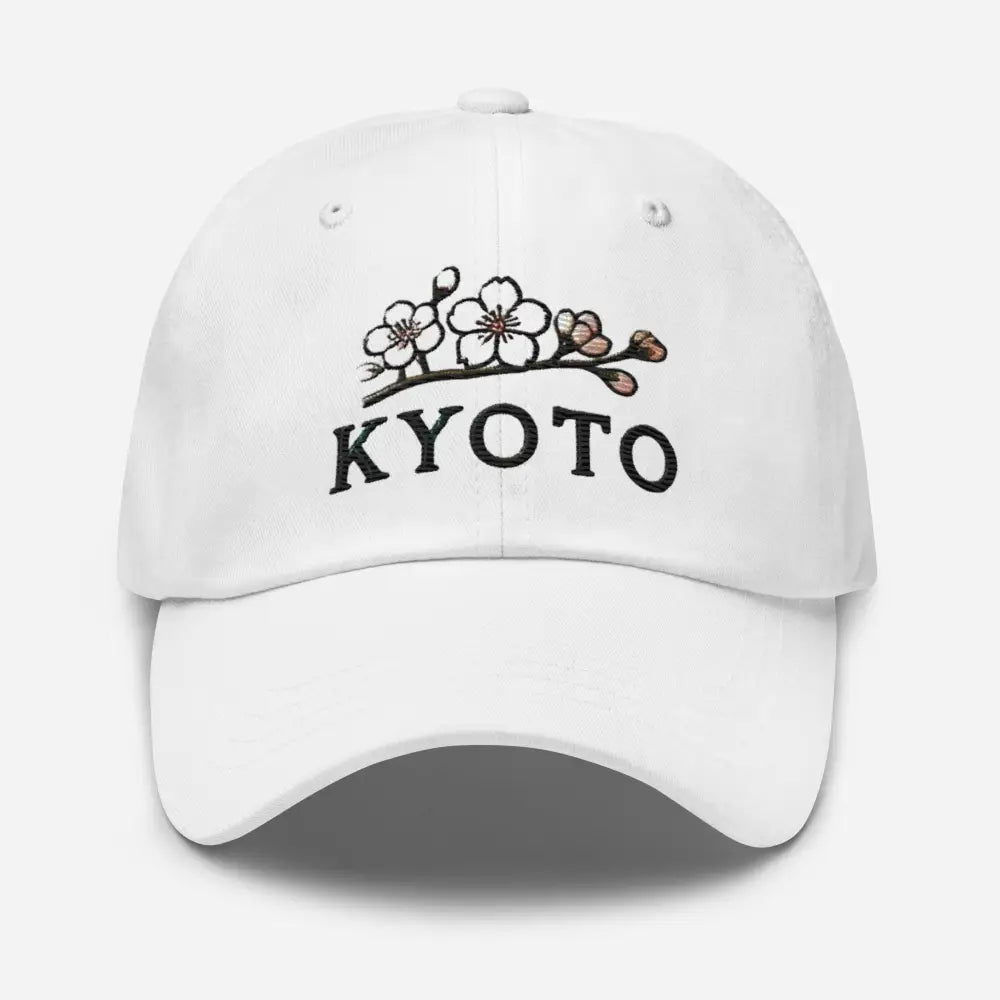 Beautiful Kyoto Japan cherry blossom dad embroidered hat