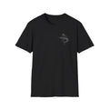 Black short-sleeved marlin tee for big game fishing husband gift