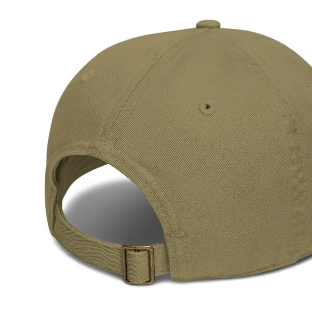 Trini Skies embroidered cotton dad hat in khaki green