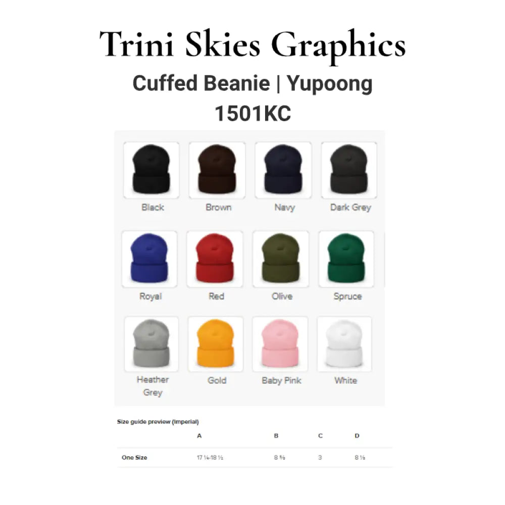 Bird Nerd embroidered cuffed beanie in black from Trini Skies Graphics