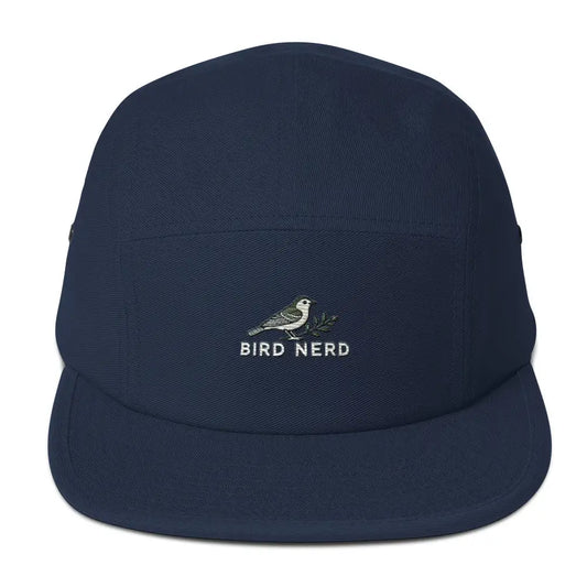 Bird Nerd Embroidered Five Panel Cap for Nature Lovers - Navy - Hats navy blue five-panel cap embroidered 1