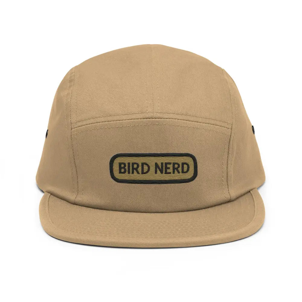 Tan embroidered corduroy bird nerd camper cap from Trini Skies Supply