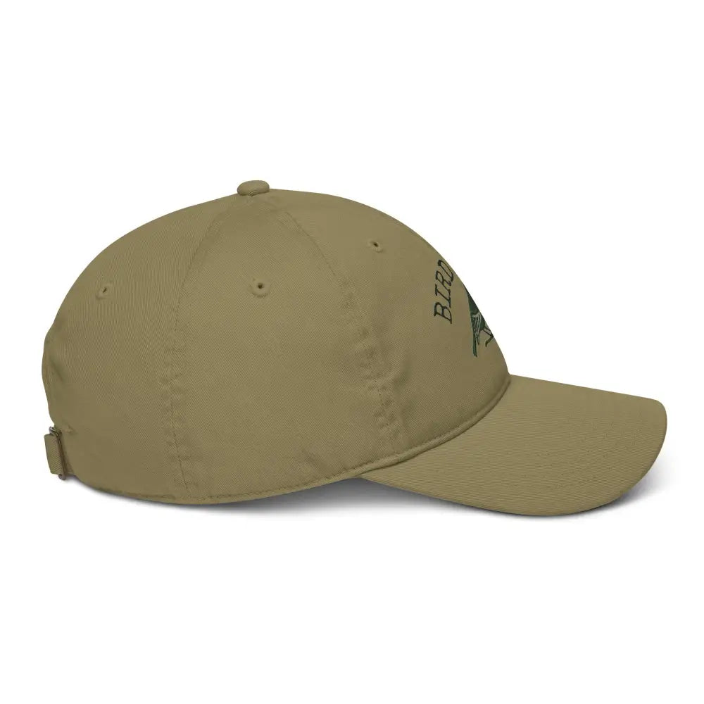 Bird Nerd olive green embroidered bird dad hat