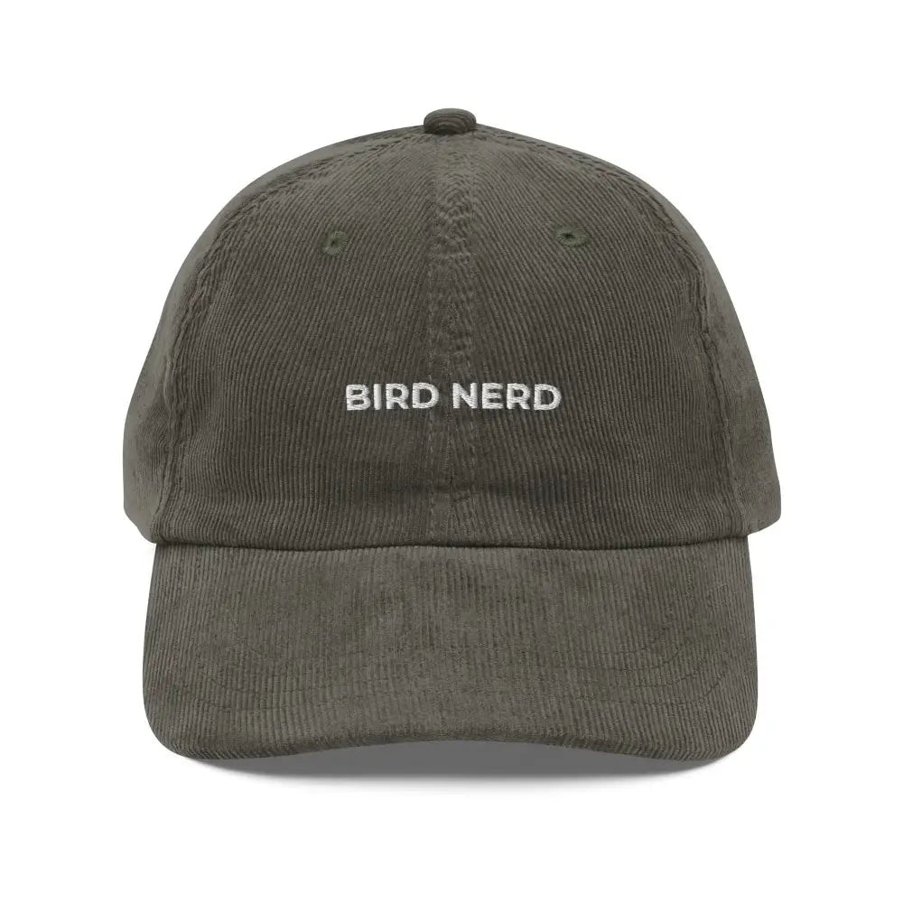 Bird Nerd Embroidered Vintage Corduroy Baseball Cap