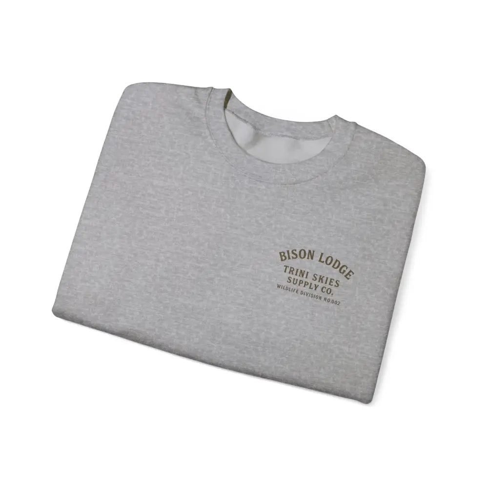 Bison Lodge Crewneck Sweatshirt with gray chest graphic