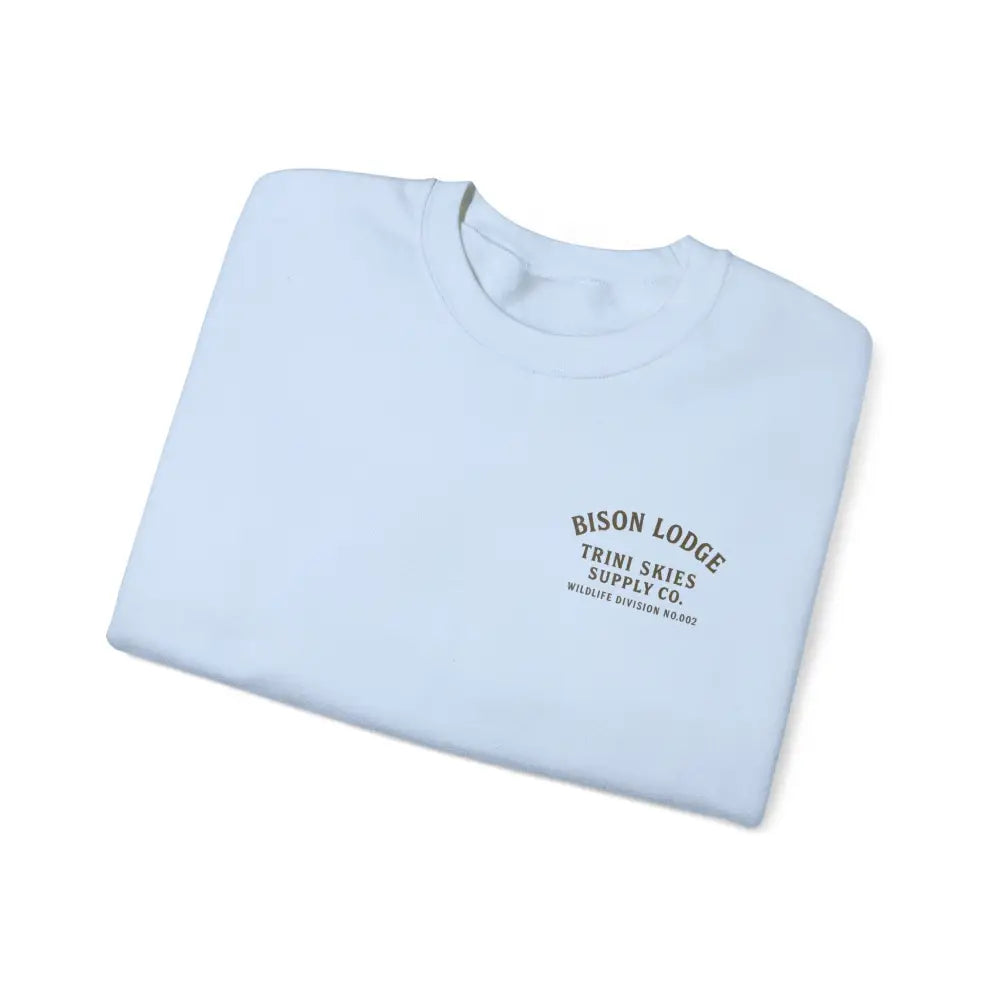 Bison Lodge crewneck t-shirt in white short-sleeve crewneck style