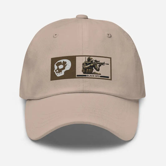 Black Ops Tactical Embroidered Hat- Premium Military Style Cap. - Hats light beige baseball cap rectangular 1