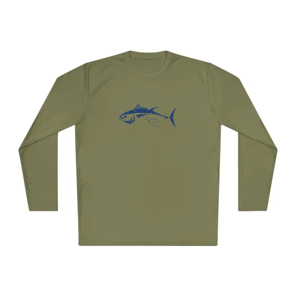 Olive green Bluefin Tuna Long Sleeve UV Protection Fishing T-Shirt