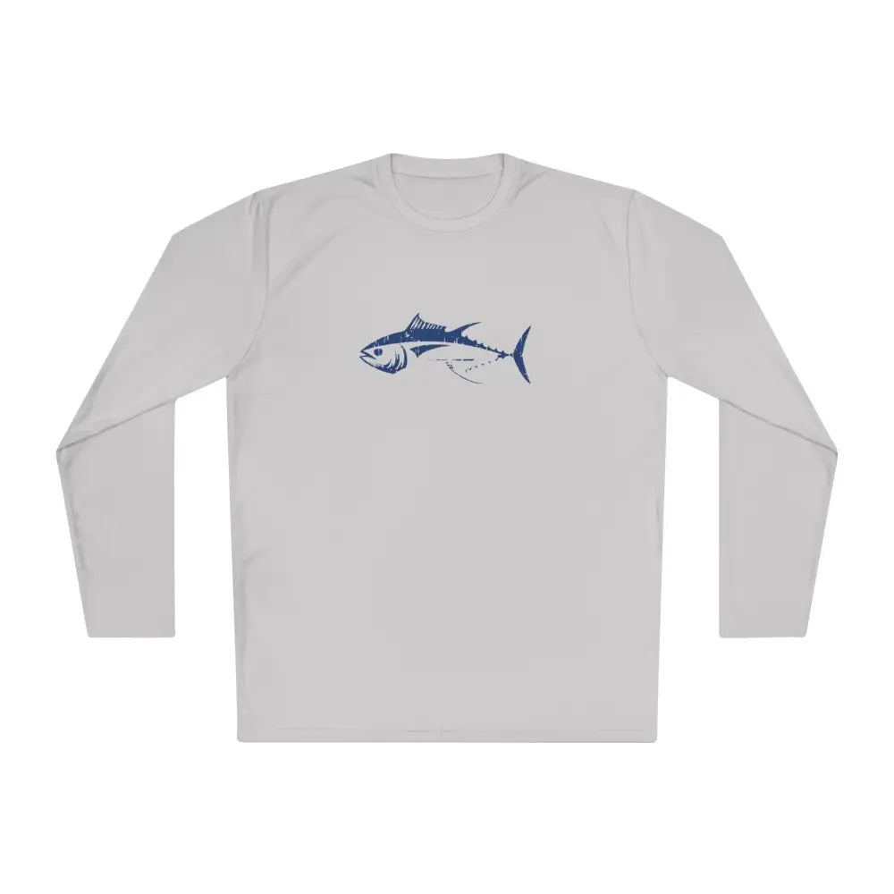 Light grey Bluefin Tuna Long Sleeve UV Protection Fishing T-Shirt