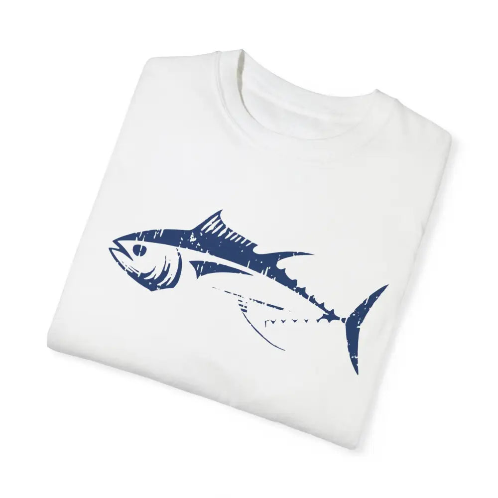 Bluefin Tuna Ocean Graphic T-Shirt with Distressed Blue Fish for Ocean Lovers