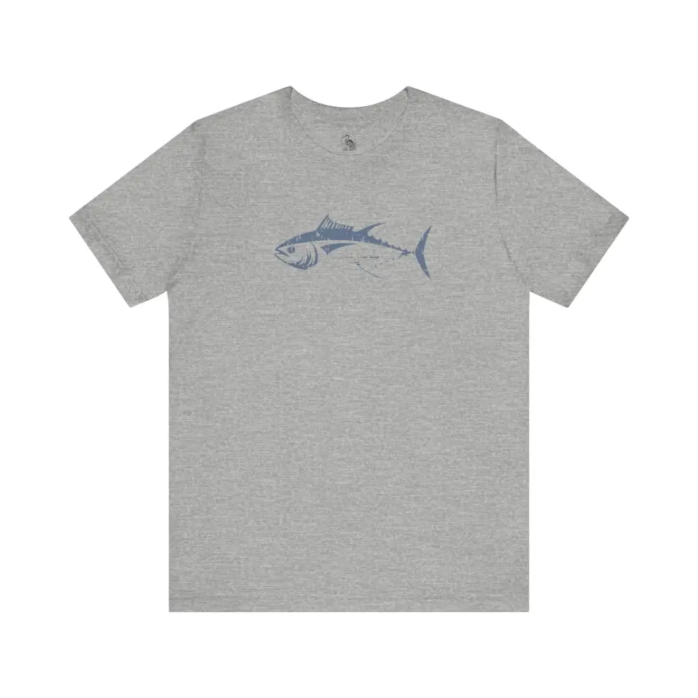 Light grey short-sleeve Bluefin Tuna Graphic T-Shirt for ocean lovers