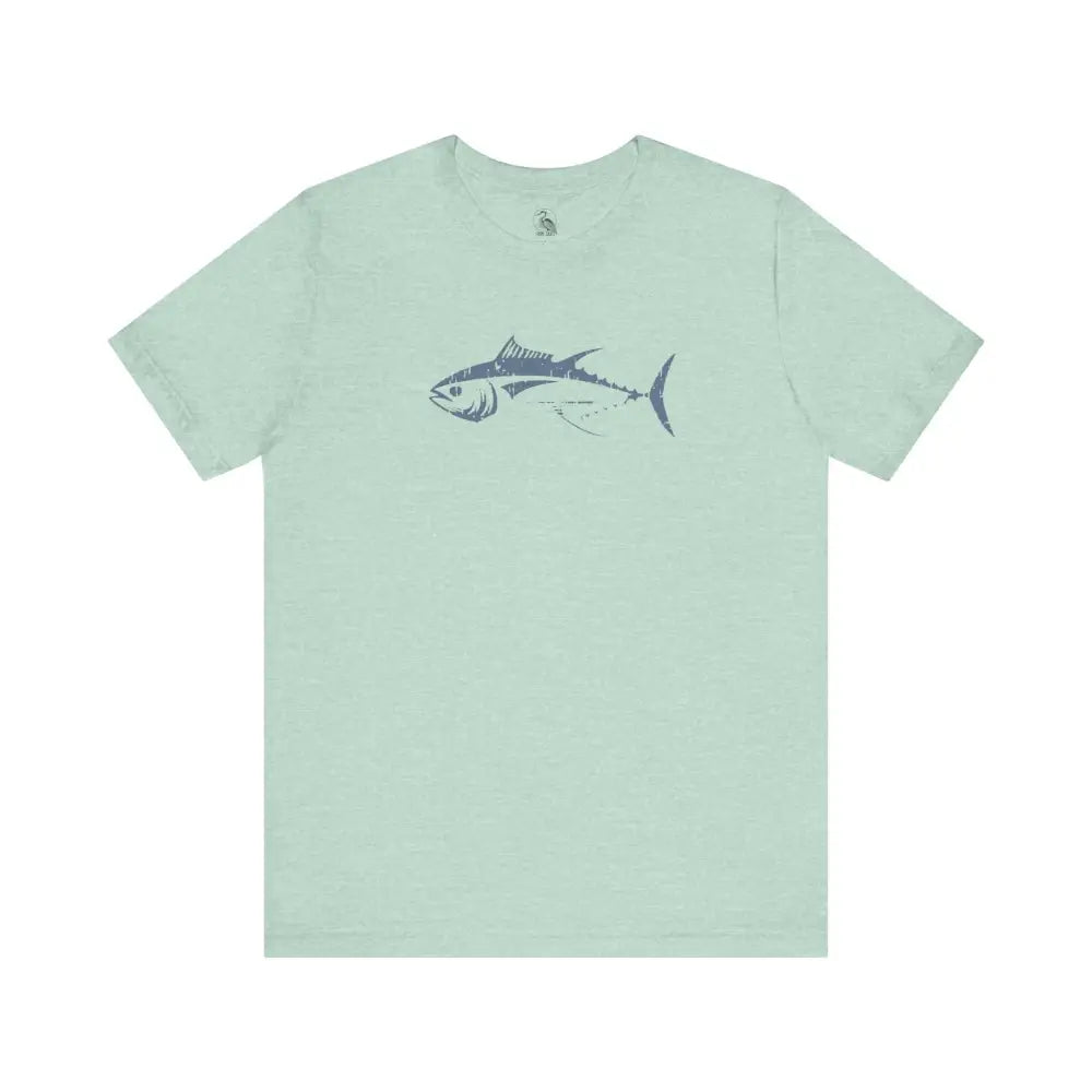Light green Bluefin Tuna Graphic T-Shirt for ocean lovers, Trini Skies series