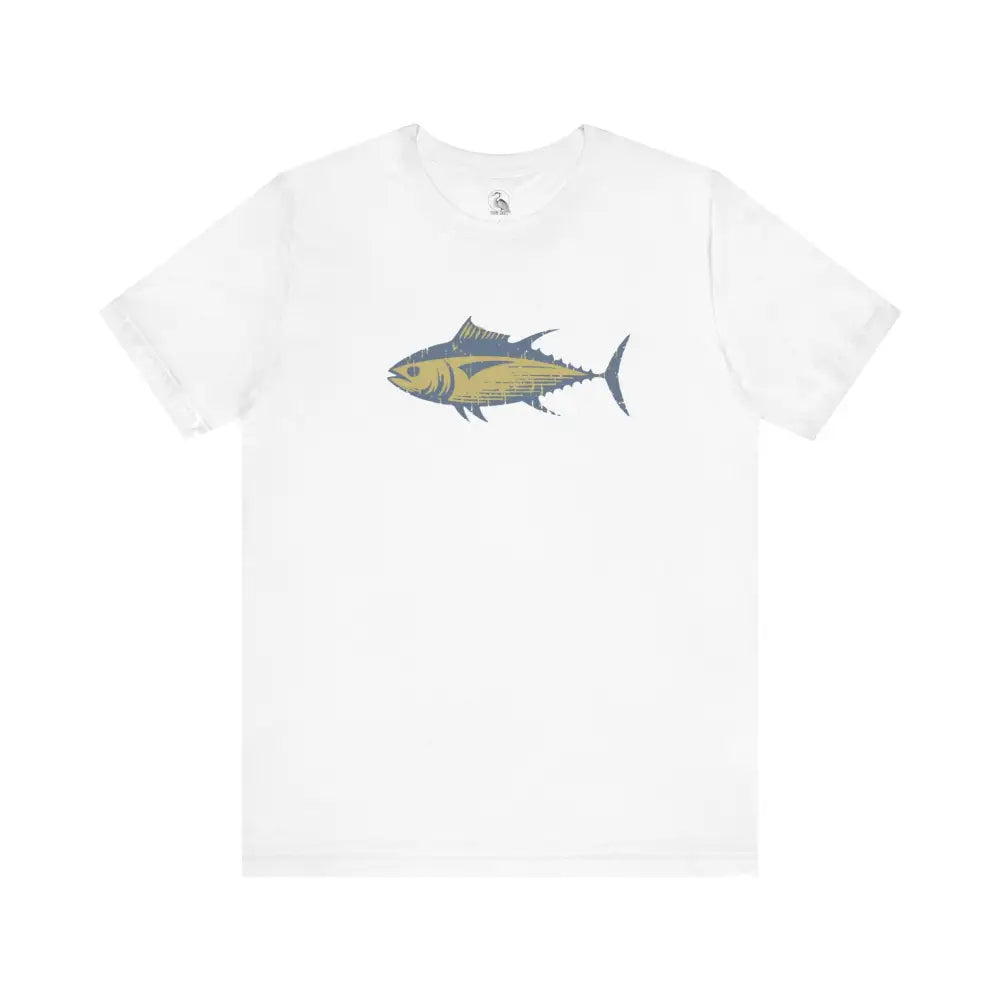 Bluefin tuna graphic white t-shirt for ocean lovers