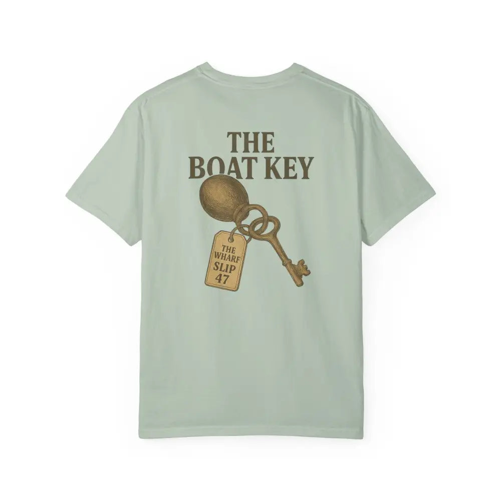 Light green Boat Key vintage-style tee with graphic shirt