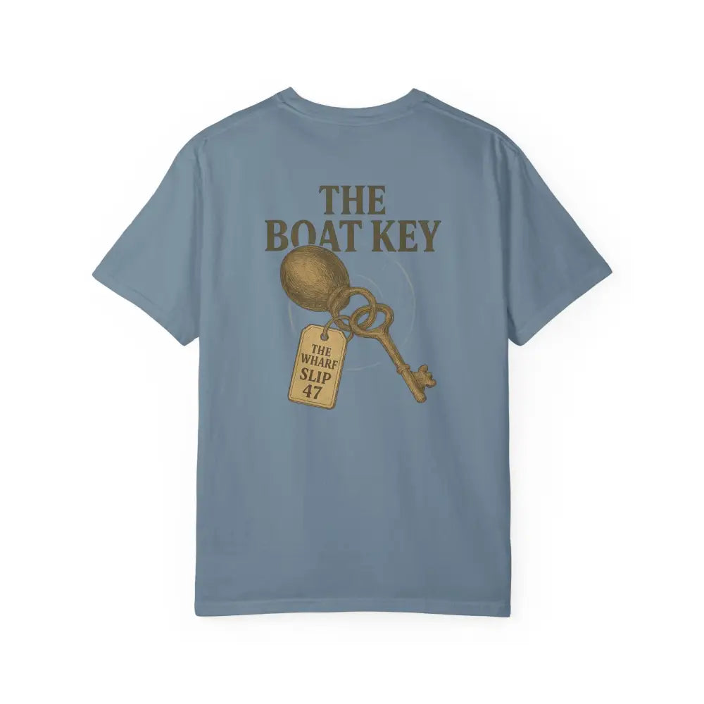 Light blue boat key vintage-style tee shirt
