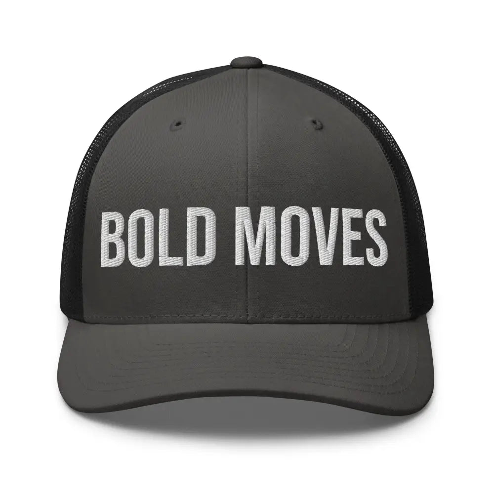 Trini Skies bold moves embroidered black mesh trucker cap