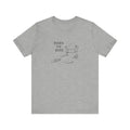 Grey graphic t-shirt with baking ingredients, experience timeless elegance