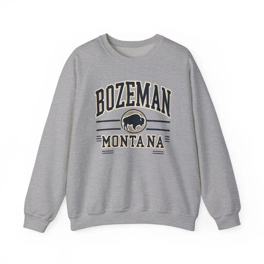 Bozeman Montana graphic sweatshirt with buffalo design