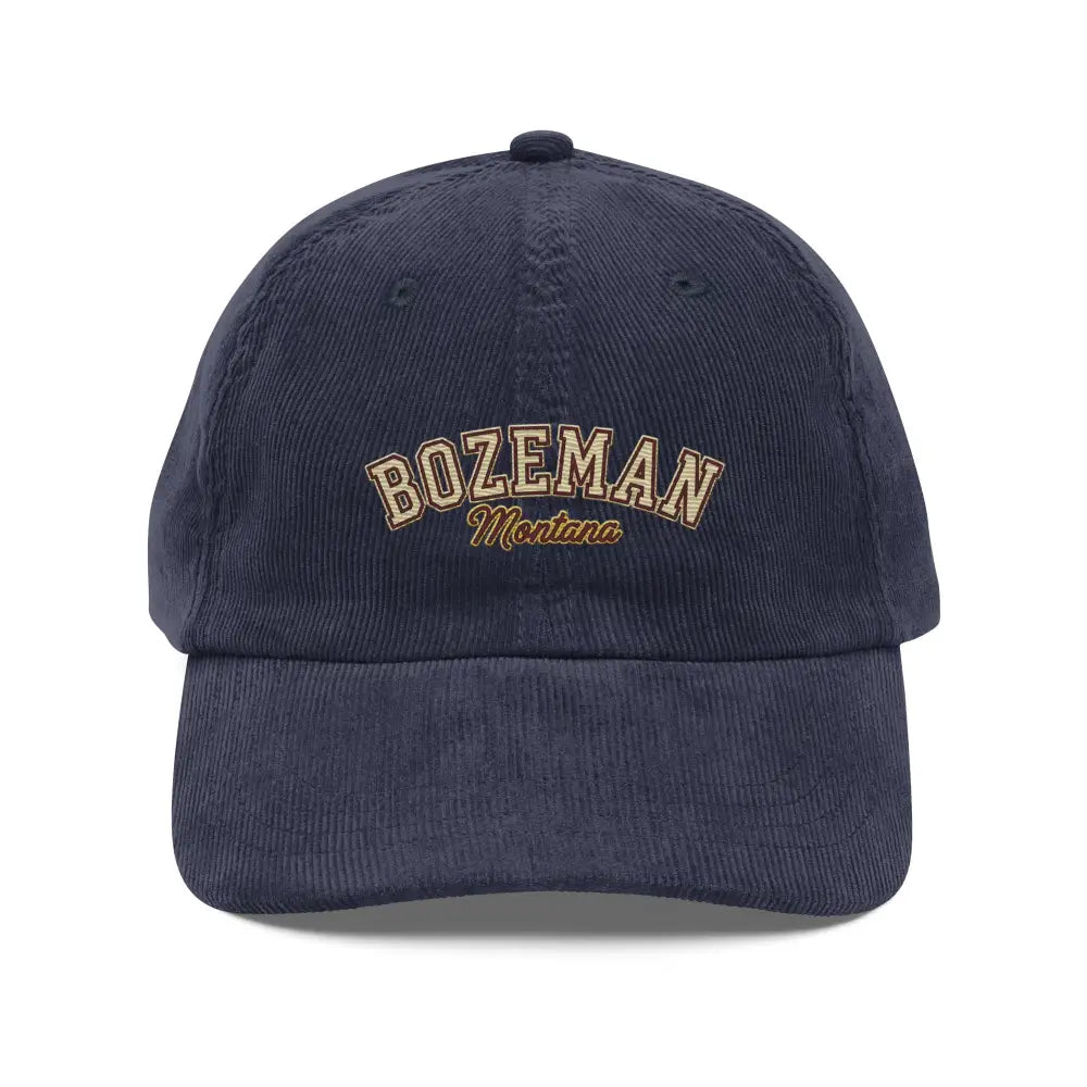 Bozeman Montana corduroy hat, retro embroidered dad cap