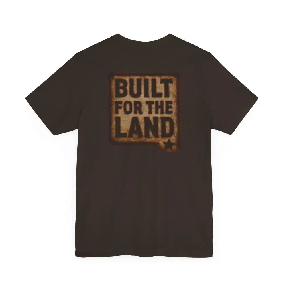 Dark brown Built for the Land Graphic Tee from Trini Skies Supply with vintage longhorn chest design